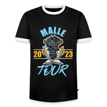 Malle 2023 Squelette - T-shirt contrasté Homme - noir/blanc - Devant - AI Model Female 172 light (172cm) & AI Model Male 178 light (178cm)