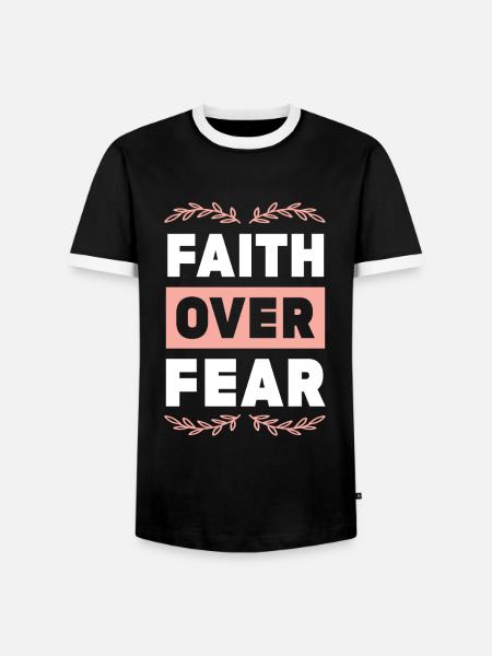 bibel glaube über angst - Männer Kontrast-T-Shirt - Schwarz/Weiß