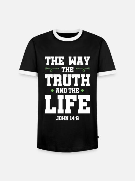der weg wahrheit leben - Männer Kontrast-T-Shirt - Schwarz/Weiß