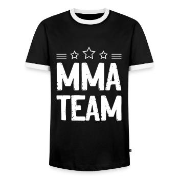 Mma Team - Männer Kontrast-T-Shirt - Schwarz/Weiß - Vorne - AI Model Female 172 light (172cm) & AI Model Male 178 light (178cm)