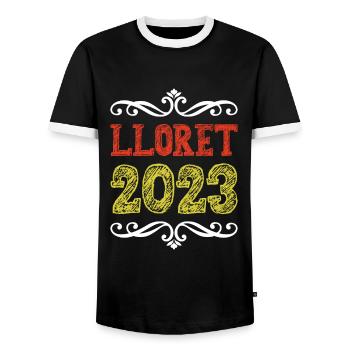 Lloret de Mar 2023 - T-shirt contrasté Homme - noir/blanc - Devant - AI Model Female 172 light (172cm) & AI Model Male 178 light (178cm)