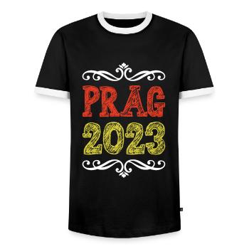 Prague 2023 - T-shirt contrasté Homme - noir/blanc - Devant - AI Model Female 172 light (172cm) & AI Model Male 178 light (178cm)