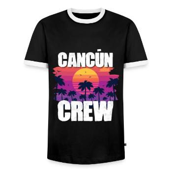 Tourisme Cancún - T-shirt contrasté Homme - noir/blanc - Devant - AI Model Female 172 light (172cm) & AI Model Male 178 light (178cm)