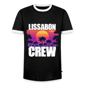 Lissabon Urlaub - Männer Kontrast-T-Shirt - Schwarz/Weiß - Vorne - AI Model Female 172 light (172cm) & AI Model Male 178 light (178cm)