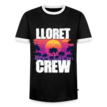 Lloret De Mar Holidays - Men's Ringer Shirt - black/white - Front - AI Model Female 172 light (172cm) & AI Model Male 178 light (178cm)