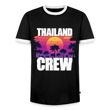Thailand Urlaub - Männer Kontrast-T-Shirt - Schwarz/Weiß - Vorne - AI Model Female 172 light (172cm) & AI Model Male 178 light (178cm)