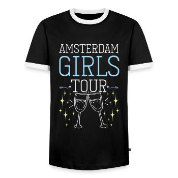Amsterdam Girls Tour - T-shirt contrasté Homme - noir/blanc - Devant - AI Model Female 172 light (172cm) & AI Model Male 178 light (178cm)