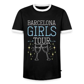 Barcelona Girls Tour - T-shirt contrasté Homme - noir/blanc - Devant - AI Model Female 172 light (172cm) & AI Model Male 178 light (178cm)
