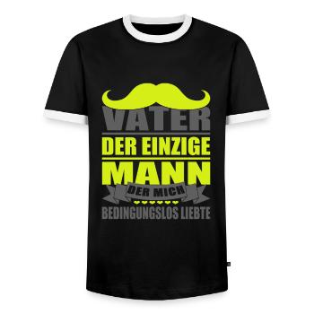 Vater der einzige Mann der mich bedingungslos - Männer Kontrast-T-Shirt - Schwarz/Weiß - Vorne - AI Model Female 172 light (172cm) & AI Model Male 178 light (178cm)