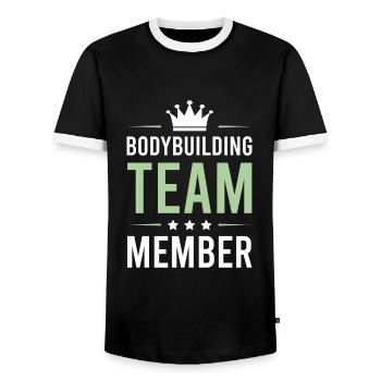 Équipe de musculation - T-shirt contrasté Homme - noir/blanc - Devant - AI Model Female 172 light (172cm) & AI Model Male 178 light (178cm)