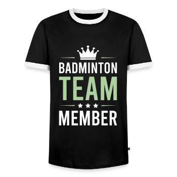 Badminton Team - Männer Kontrast-T-Shirt - Schwarz/Weiß - Vorne - AI Model Female 172 light (172cm) & AI Model Male 178 light (178cm)