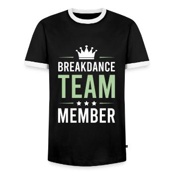 Breakdance Team - Men's Ringer Shirt - black/white - Front - AI Model Female 172 light (172cm) & AI Model Male 178 light (178cm)