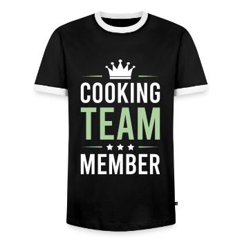 Cooking Team - Men's Ringer Shirt - black/white - Front - AI Model Female 172 light (172cm) & AI Model Male 178 light (178cm)