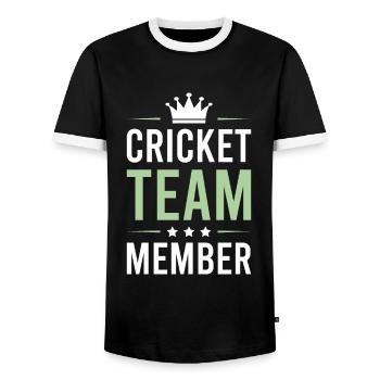 Équipe de cricket - T-shirt contrasté Homme - noir/blanc - Devant - AI Model Female 172 light (172cm) & AI Model Male 178 light (178cm)