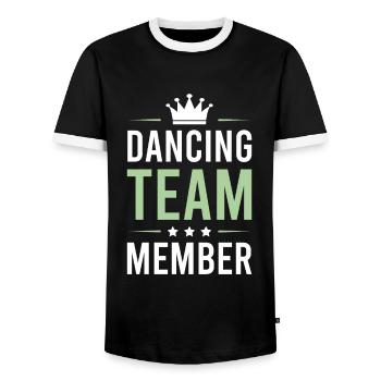 Dancing Team - Männer Kontrast-T-Shirt - Schwarz/Weiß - Vorne - AI Model Female 172 light (172cm) & AI Model Male 178 light (178cm)
