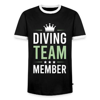 Diving Team - Men's Ringer Shirt - black/white - Front - AI Model Female 172 light (172cm) & AI Model Male 178 light (178cm)