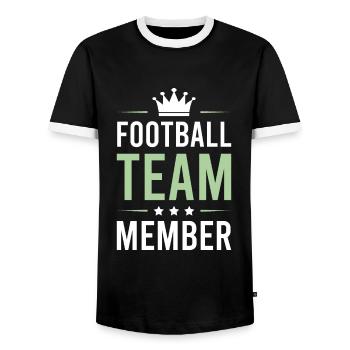 Équipe de football - T-shirt contrasté Homme - noir/blanc - Devant - AI Model Female 172 light (172cm) & AI Model Male 178 light (178cm)