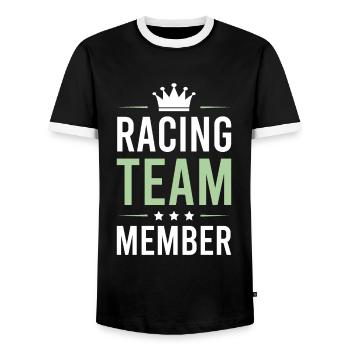 Racing Team - Men's Ringer Shirt - black/white - Front - AI Model Female 172 light (172cm) & AI Model Male 178 light (178cm)