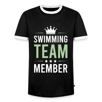 Équipe de natation - T-shirt contrasté Homme - noir/blanc - Devant - AI Model Female 172 light (172cm) & AI Model Male 178 light (178cm)