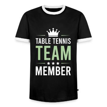 Tisch Tennis Team - Männer Kontrast-T-Shirt - Schwarz/Weiß - Vorne - AI Model Female 172 light (172cm) & AI Model Male 178 light (178cm)