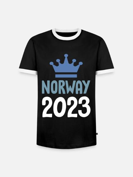 Norway 2023 Krone - Männer Kontrast-T-Shirt - Schwarz/Weiß