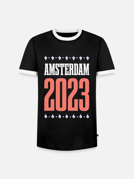 Amsterdam 2023 - Men's Ringer Shirt - black/white