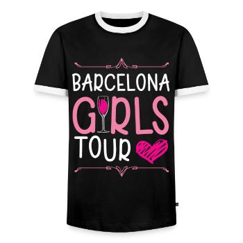 Barcelona Girls Tour - T-shirt contrasté Homme - noir/blanc - Devant - AI Model Female 172 light (172cm) & AI Model Male 178 light (178cm)