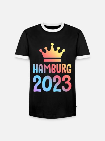 Hambourg 2023 Krone - T-shirt contrasté Homme - noir/blanc