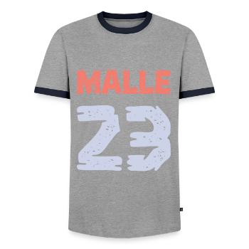 Maillot Malle 23 2023 - T-shirt contrasté Homme - gris/marine  - Devant - AI Model Female 172 light (172cm) & AI Model Male 178 light (178cm)
