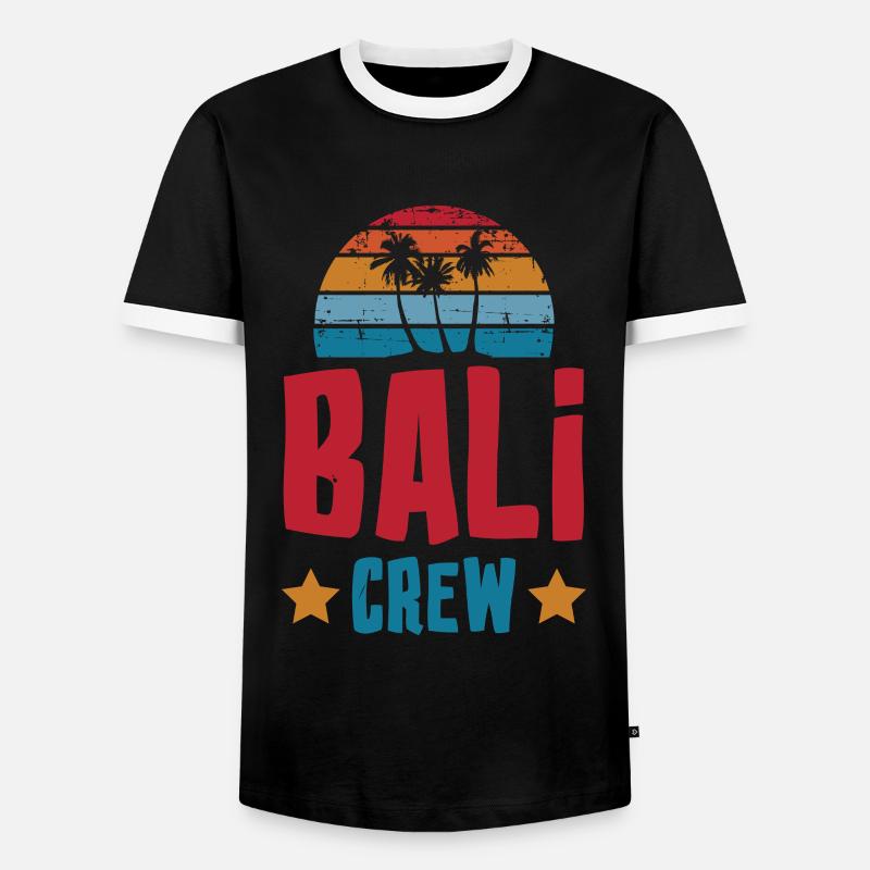 Bali Crew - Männer Kontrast-T-Shirt - Schwarz/Weiß