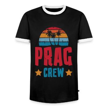 Prague Équipage - T-shirt contrasté Homme - noir/blanc - Devant - AI Model Female 172 light (172cm) & AI Model Male 178 light (178cm)