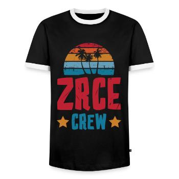 Zrce Crew - Männer Kontrast-T-Shirt - Schwarz/Weiß - Vorne - AI Model Female 172 light (172cm) & AI Model Male 178 light (178cm)