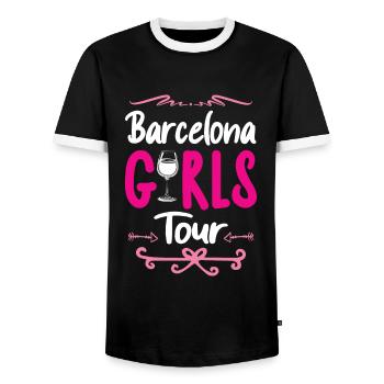 Barcelona Girls Tour - T-shirt contrasté Homme - noir/blanc - Devant - AI Model Female 172 light (172cm) & AI Model Male 178 light (178cm)