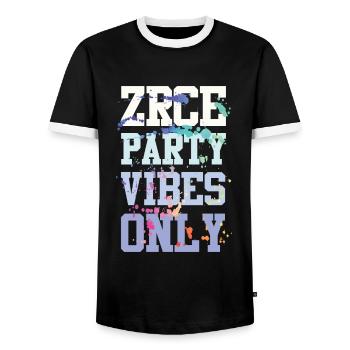 Zrce Party Vibes - Men's Ringer Shirt - black/white - Front - AI Model Female 172 light (172cm) & AI Model Male 178 light (178cm)