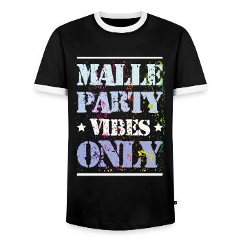 Malle Party Vibes - Männer Kontrast-T-Shirt - Schwarz/Weiß - Vorne - AI Model Female 172 light (172cm) & AI Model Male 178 light (178cm)