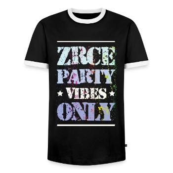 Zrce Party Vibes - Men's Ringer Shirt - black/white - Front - AI Model Female 172 light (172cm) & AI Model Male 178 light (178cm)