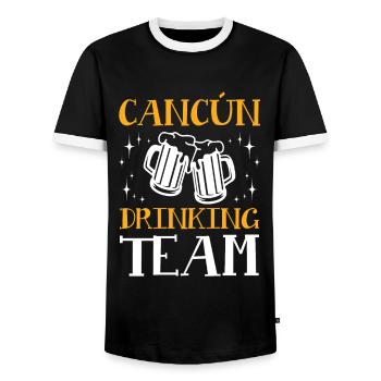 Équipe de boissons de Cancun - T-shirt contrasté Homme - noir/blanc - Devant - AI Model Female 172 light (172cm) & AI Model Male 178 light (178cm)