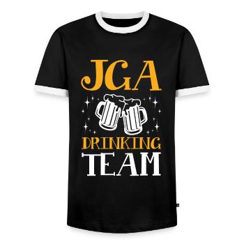 Jga Junggesellen Drinking Team - Männer Kontrast-T-Shirt - Schwarz/Weiß - Vorne - AI Model Female 172 light (172cm) & AI Model Male 178 light (178cm)