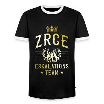 Zrce escalation - Men's Ringer Shirt - black/white - Front - AI Model Female 172 light (172cm) & AI Model Male 178 light (178cm)