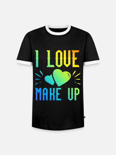 I love makeup - Men's Ringer Shirt - black/white