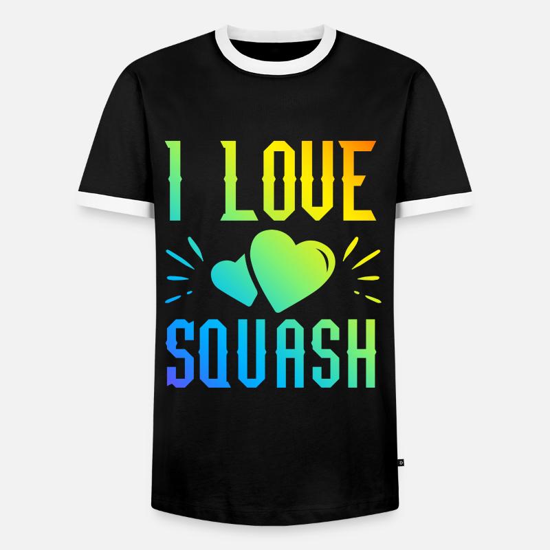 Ich liebe Squash - Männer Kontrast-T-Shirt - Schwarz/Weiß