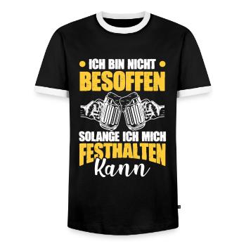 bier trinken - Männer Kontrast-T-Shirt - Schwarz/Weiß - Vorne - AI Model Female 172 light (172cm) & AI Model Male 178 light (178cm)