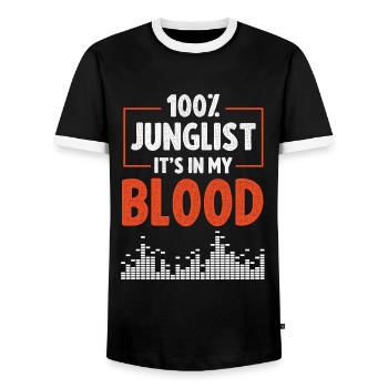 100% junglist - Männer Kontrast-T-Shirt - Schwarz/Weiß - Vorne - AI Model Female 172 light (172cm) & AI Model Male 178 light (178cm)