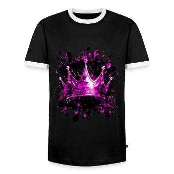 Blob de la couronne - T-shirt contrasté Homme - noir/blanc - Devant - AI Model Female 172 light (172cm) & AI Model Male 178 light (178cm)
