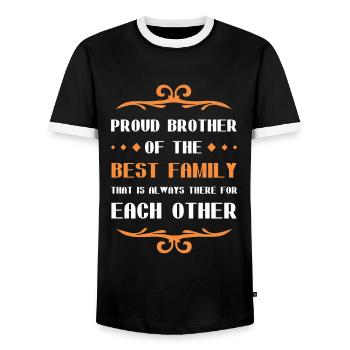 Stolzer Bruder Spruch Familie - Männer Kontrast-T-Shirt - Schwarz/Weiß - Vorne - AI Model Female 172 light (172cm) & AI Model Male 178 light (178cm)