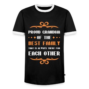 Stolze Oma Spruch Familie - Männer Kontrast-T-Shirt - Schwarz/Weiß - Vorne - AI Model Female 172 light (172cm) & AI Model Male 178 light (178cm)