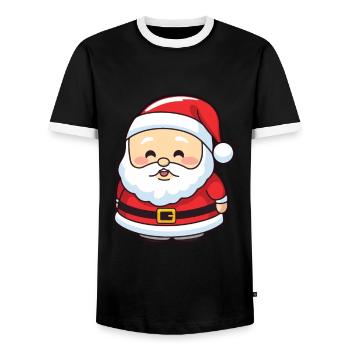 Père Noël drôle de Noël - T-shirt contrasté Homme - noir/blanc - Devant - AI Model Female 172 light (172cm) & AI Model Male 178 light (178cm)