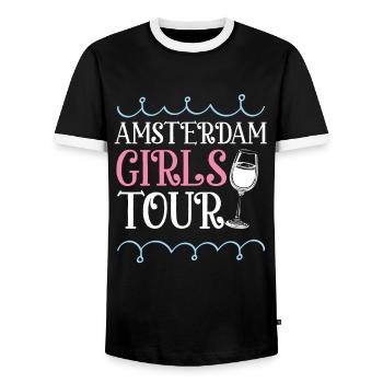 Amsterdam Girls Tour Heart - T-shirt contrasté Homme - noir/blanc - Devant - AI Model Female 172 light (172cm) & AI Model Male 178 light (178cm)