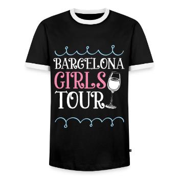 Barcelona Girls Tour Heart - T-shirt contrasté Homme - noir/blanc - Devant - AI Model Female 172 light (172cm) & AI Model Male 178 light (178cm)