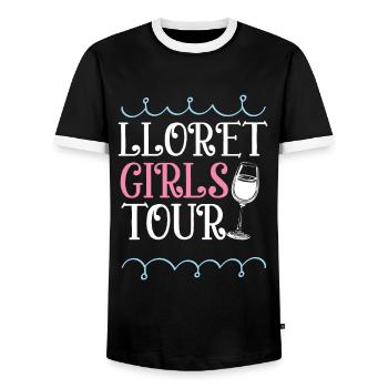 Lloret De Mar Girls Tour Coeur - T-shirt contrasté Homme - noir/blanc - Devant - AI Model Female 172 light (172cm) & AI Model Male 178 light (178cm)